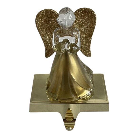 Gold Angel Christmas Stocking Holder Mantle Hanger Hook Heavy Holiday Decor - Picture 4 of 6